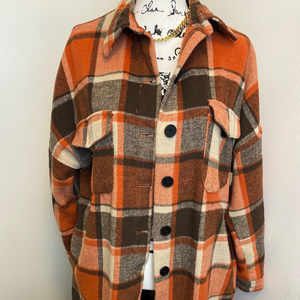 4/$20 Orange long trench coat